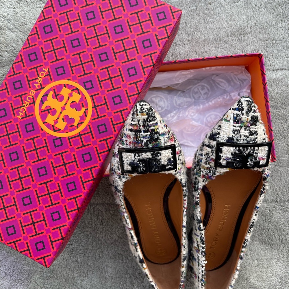 Tory Burch Multicolor Tweed Loafers size 7 - Picture 2 of 4